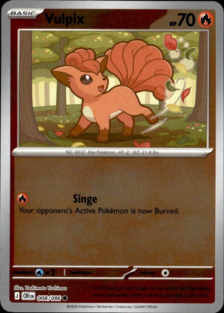 2026 Pokemon Cri En Vulpix graded slab