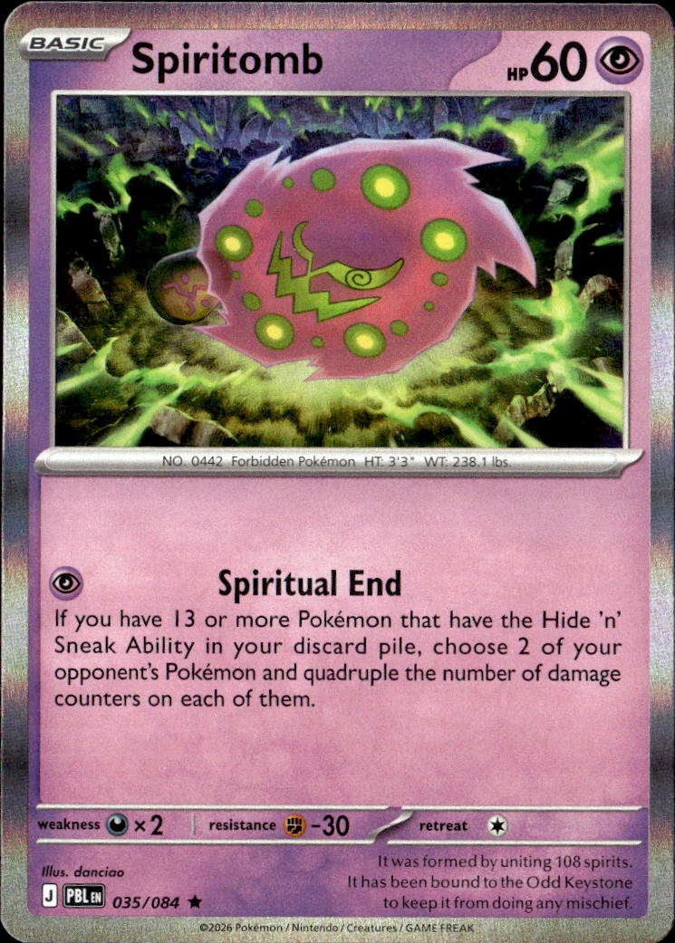 2026 Pokemon Pbl En Spiritomb graded slab
