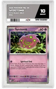 2026 POKEMON PBL EN Pitch Black-HOLO #035 SPIRITOMB MPE 10 GEM/MT — graded card up for auction