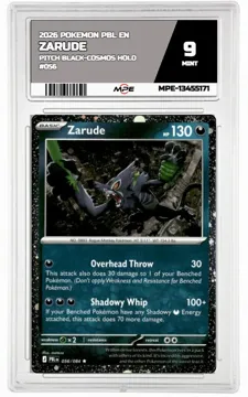 2026 POKEMON PBL EN Pitch Black-COSMOS HOLO #056 ZARUDE MPE 9 MINT — graded card up for auction