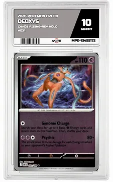 2026 POKEMON CRI EN Chaos Rising-REV HOLO #031 DEOXYS MPE 10 GEM/MT — graded card up for auction