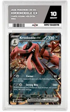 2026 POKEMON CRI EN Chaos Rising-HOLOFOIL #055 KROOKODILE EX MPE 10 GEM/MT — graded card up for auction