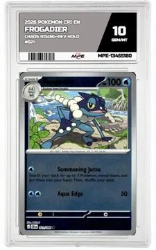 2026 POKEMON CRI EN Chaos Rising-REV HOLO #021 FROGADIER MPE 10 GEM/MT — graded card up for auction