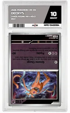 2026 POKEMON CRI EN Chaos Rising-REV HOLO #031 DEOXYS MPE 10 GEM/MT — graded card up for auction