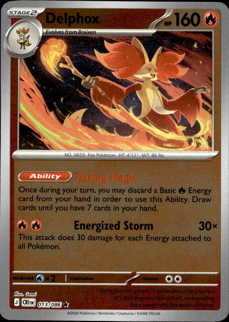 2026 Pokemon Cri En Delphox graded slab