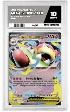 2026 POKEMON PBL EN Pitch Black-HOLO #031 MEGA SLOWBRO EX MPE 10 GEM/MT — graded card up for auction