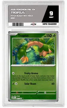 2026 POKEMON PBL EN Pitch Black-REV HOLO #001 TROPIUS MPE 9 MINT — graded card up for auction