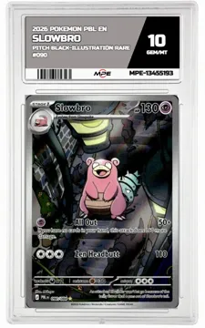 2026 POKEMON PBL EN Pitch Black-Illustration Rare #090 SLOWBRO MPE 10 GEM/MT — graded card up for auction