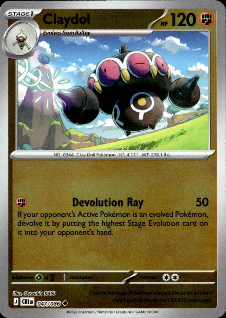 2026 Pokemon Cri En Claydol graded slab