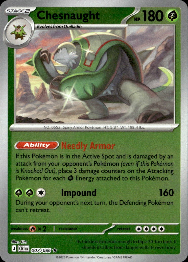 2026 Pokemon Cri En Chesnaught graded slab