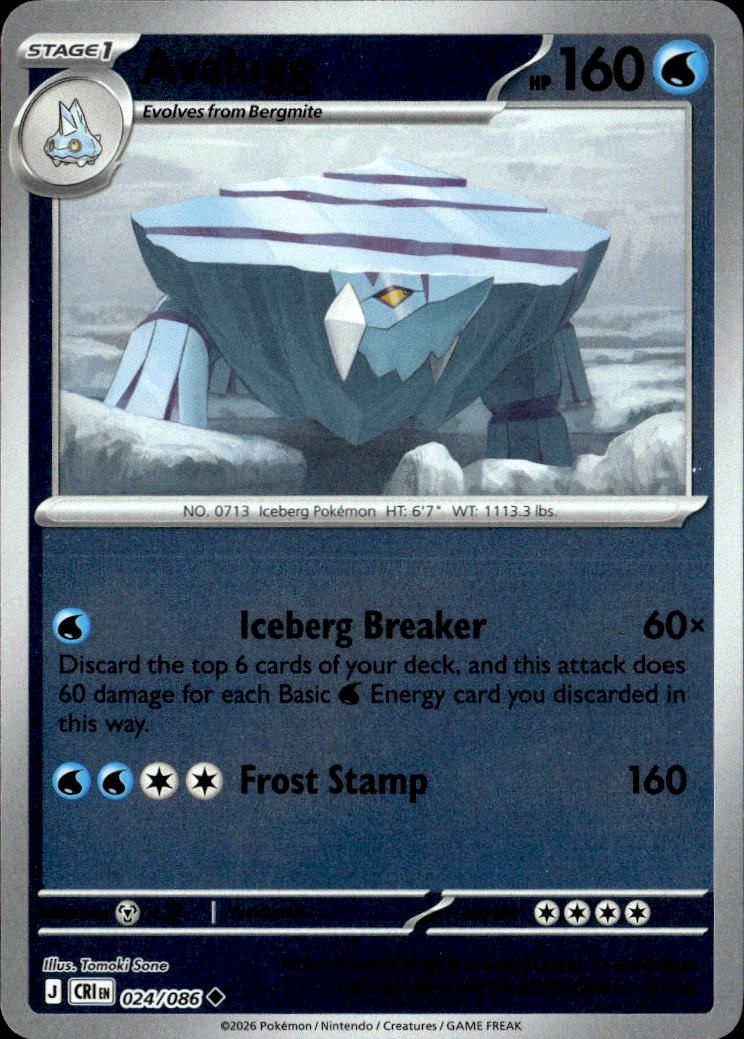 2026 Pokemon Cri En Avalugg graded slab