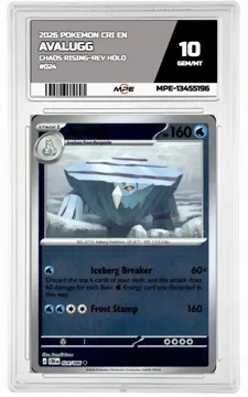 2026 POKEMON CRI EN Chaos Rising-REV HOLO #024 AVALUGG MPE 10 GEM/MT — graded card up for auction