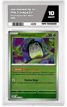 2026 POKEMON PBL EN Pitch Black-REV HOLO #005 POLTCHAGEIST MPE 10 GEM/MT — graded card up for auction