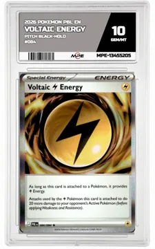 2026 POKEMON PBL EN Pitch Black-HOLO #084 VOLTAIC ENERGY MPE 10 GEM/MT — graded card up for auction
