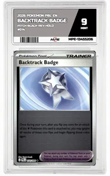 2026 POKEMON PBL EN Pitch Black-REV HOLO #074 BACKTRACK BADGE MPE 9 MINT — graded card up for auction