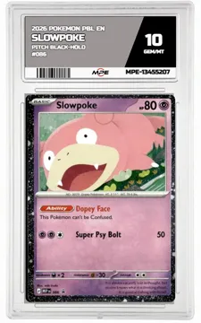 2026 POKEMON PBL EN Pitch Black-HOLO #086 SLOWPOKE MPE 10 GEM/MT — graded card up for auction