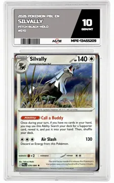 2026 POKEMON PBL EN Pitch Black-HOLO #070 SILVALLY MPE 10 GEM/MT — graded card up for auction