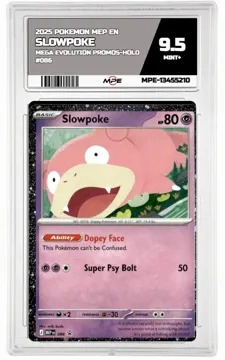 2025 POKEMON MEP EN Mega Evolution Promos-HOLO #086 SLOWPOKE MPE 9.5 MINT+ — graded card up for auction
