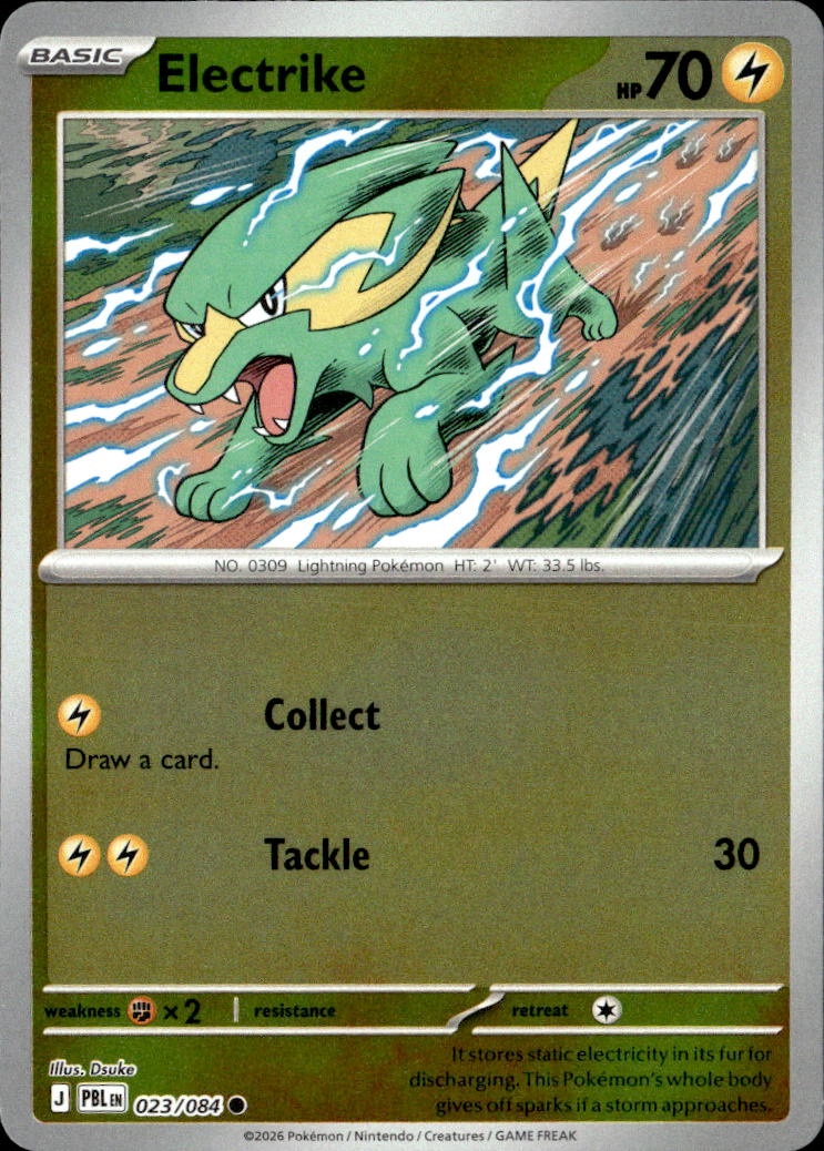 2026 Pokemon Pbl En Electrike graded slab