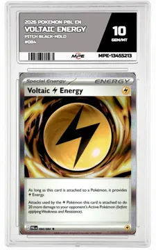 2026 POKEMON PBL EN Pitch Black-HOLO #084 VOLTAIC ENERGY MPE 10 GEM/MT — graded card up for auction