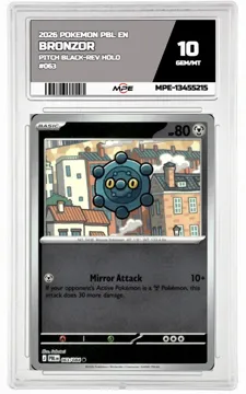 2026 POKEMON PBL EN Pitch Black-REV HOLO #063 BRONZOR MPE 10 GEM/MT — graded card up for auction