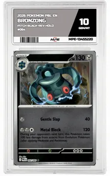 2026 POKEMON PBL EN Pitch Black-REV HOLO #064 BRONZONG MPE 10 GEM/MT — graded card up for auction