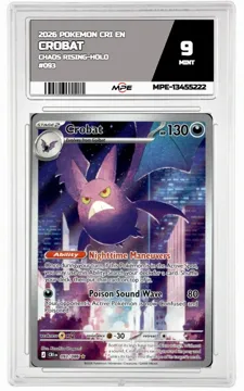 2026 POKEMON CRI EN Chaos Rising-HOLO #093 CROBAT MPE 9 MINT — graded card up for auction