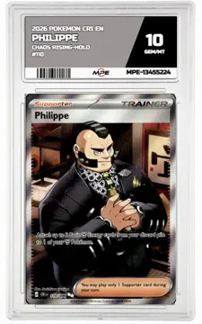 2026 POKEMON CRI EN Chaos Rising-HOLO #110 PHILIPPE MPE 10 GEM/MT — graded card up for auction