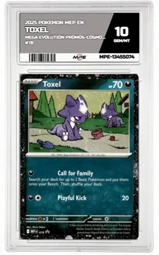 2025 POKEMON MEP EN Mega Evolution Promos-Cosmos Holo #78 TOXEL MPE 10 GEM/MT — graded card up for auction