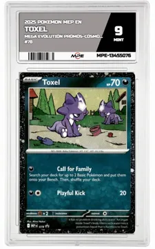 2025 POKEMON MEP EN Mega Evolution Promos-COSMOS HOLOFOIL #78 TOXEL MPE 9 MINT — graded card up for auction