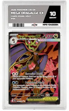 2026 POKEMON CRI EN Chaos Rising-HOLO #104 MEGA DRAGALGE EX MPE 10 GEM/MT — graded card up for auction