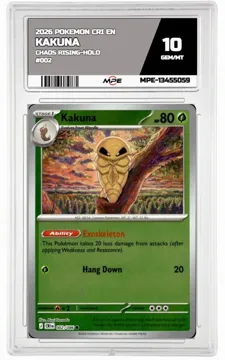 2026 POKEMON CRI EN Chaos Rising-HOLO #002 KAKUNA MPE 10 GEM/MT — graded card up for auction