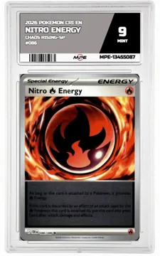2026 POKEMON CRI EN Chaos Rising-SP #086 NITRO ENERGY MPE 9 MINT — graded card up for auction