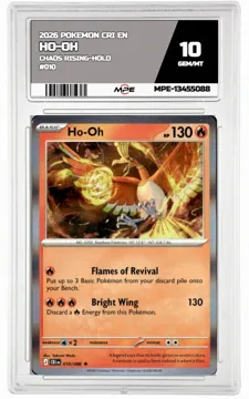 2026 POKEMON CRI EN Chaos Rising-HOLO #010 HO-OH MPE 10 GEM/MT — graded card up for auction
