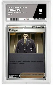 2026 POKEMON CRI EN Chaos Rising-REV HOLO #079 PHILIPPE MPE 9 MINT — graded card up for auction