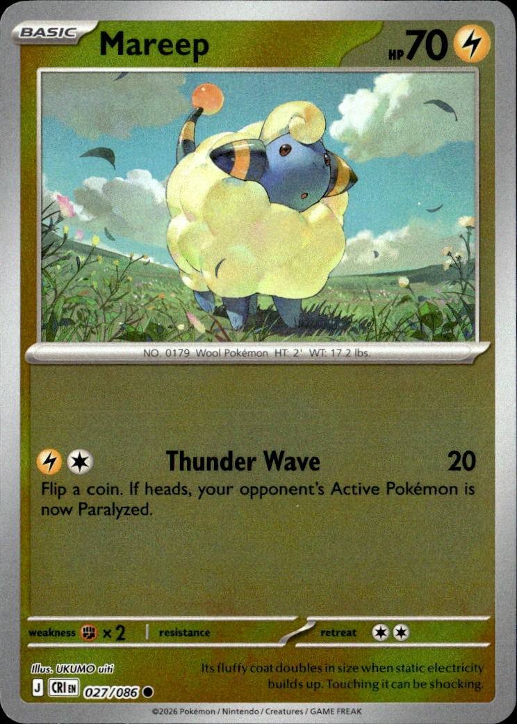 2026 Pokemon Cri En Mareep graded slab