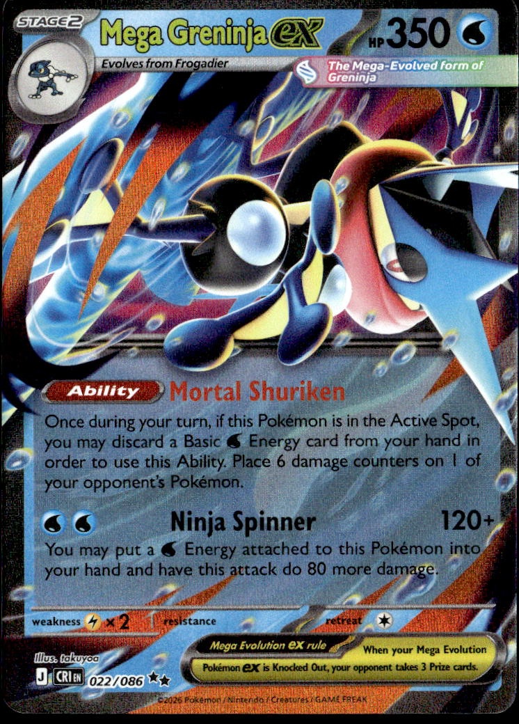 2026 Pokemon Cri En Mega Greninja Ex graded slab