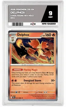 2026 POKEMON CRI EN Chaos Rising-REV HOLO #013 DELPHOX MPE 9 MINT — graded card up for auction