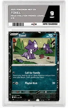 2025 POKEMON MEP EN Mega Evolution Promos-COSMOS HOLO #78 TOXEL MPE 9 MINT — graded card up for auction