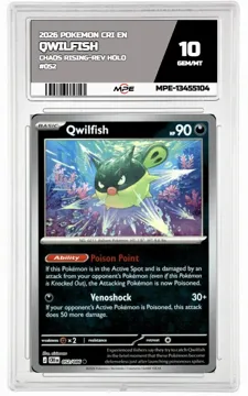 2026 POKEMON CRI EN Chaos Rising-REV HOLO #052 QWILFISH MPE 10 GEM/MT — graded card up for auction
