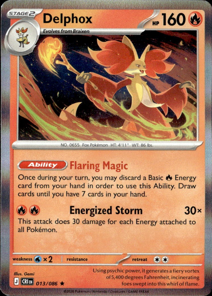 2026 Pokemon Cri En Delphox graded slab