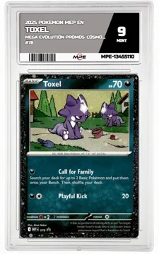 2025 POKEMON MEP EN Mega Evolution Promos-Cosmos Holo #78 TOXEL MPE 9 MINT — graded card up for auction