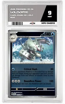 2026 POKEMON CRI EN Chaos Rising-REV HOLO #026 GOLISOPOD MPE 9 MINT — graded card up for auction
