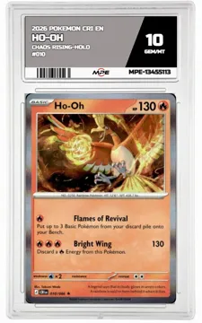 2026 POKEMON CRI EN Chaos Rising-HOLO #010 HO-OH MPE 10 GEM/MT — graded card up for auction