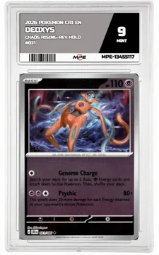 2026 POKEMON CRI EN Chaos Rising-REV HOLO #031 DEOXYS MPE 9 MINT — graded card up for auction