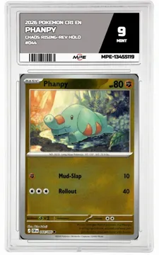 2026 POKEMON CRI EN Chaos Rising-REV HOLO #044 PHANPY MPE 9 MINT — graded card up for auction