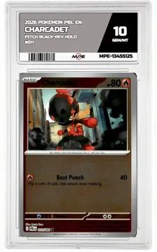2026 POKEMON PBL EN Pitch Black-REV HOLO #011 CHARCADET MPE 10 GEM/MT — graded card up for auction