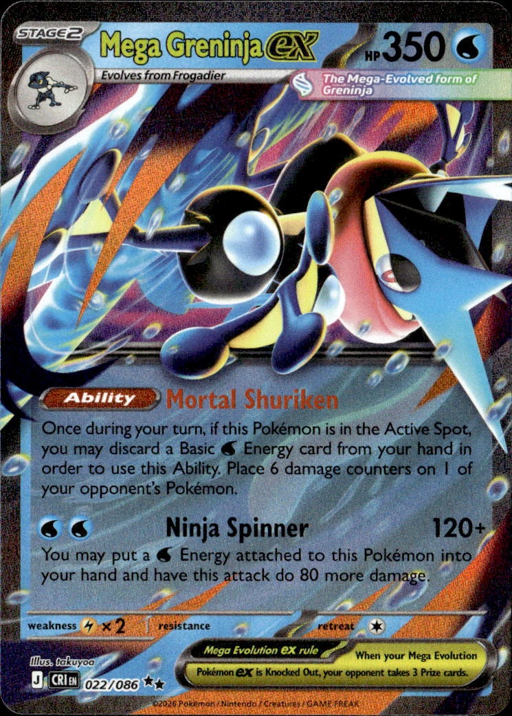 Mega Greninja Ex graded slab
