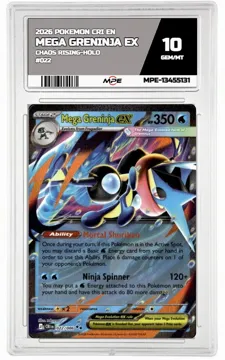 2026 POKEMON CRI EN Chaos Rising-HOLO #022 MEGA GRENINJA EX MPE 10 GEM/MT — graded card up for auction