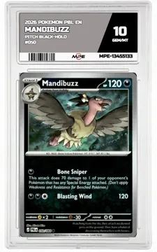 2026 POKEMON PBL EN Pitch Black-HOLO #050 MANDIBUZZ MPE 10 GEM/MT — graded card up for auction